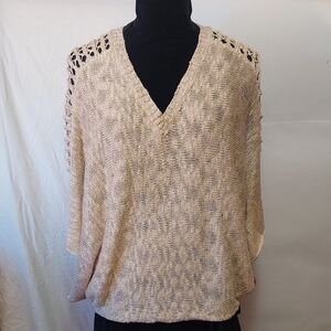 Chic Beige V-Neck Sweater for Women